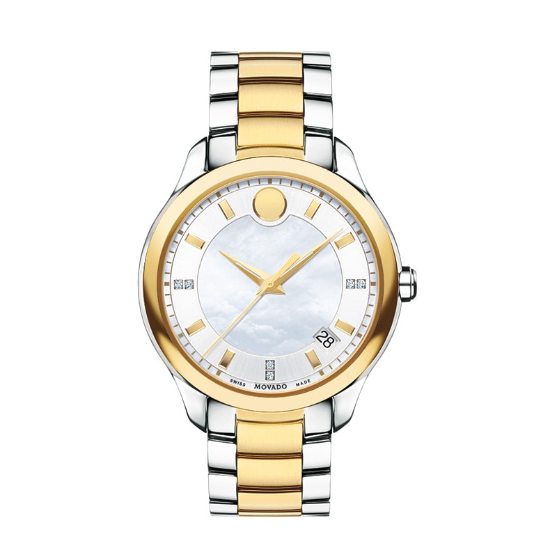 Ladies' Movado Bellina Two-Tone Watch with Mother-of-Pearl Dial (Model: 606979)