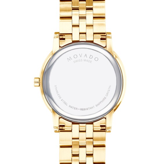 Men's Movado MuseumÂ® Classic Gold-Tone PVD Watch with Black Dial (Model: 0607203)