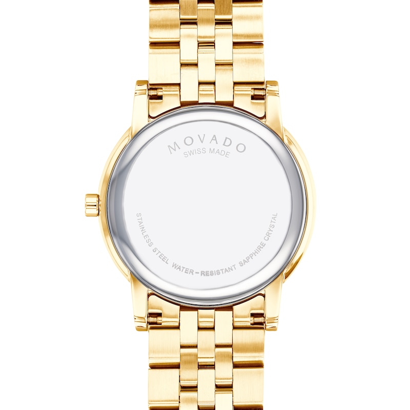 Men's Movado Museum® Classic Gold-Tone PVD Watch with Black Dial (Model: 0607203)