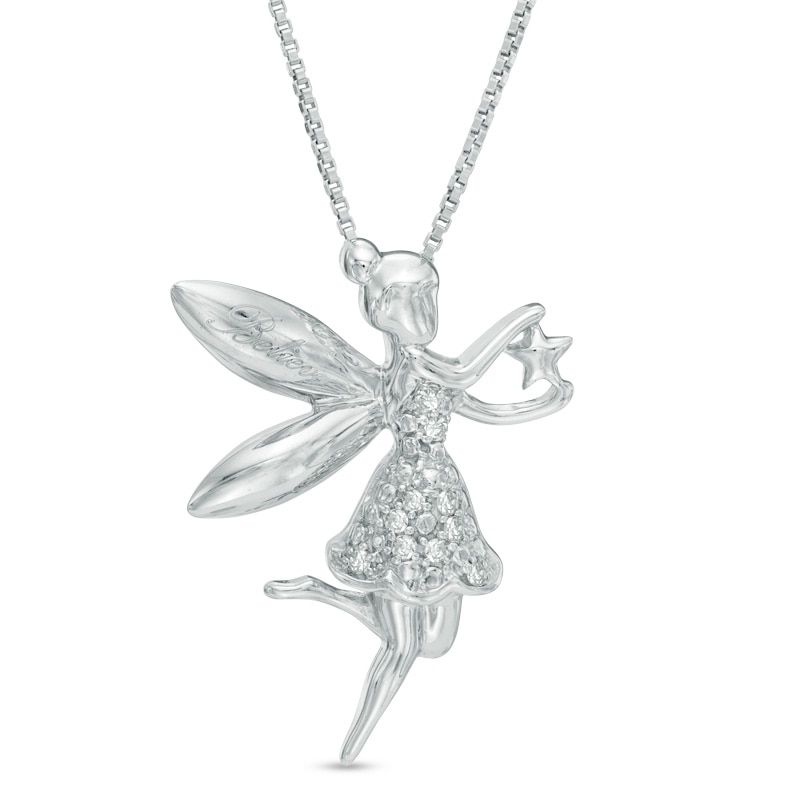 Main Image 1 of Diamond Accent Fairy with Star Pendant in Sterling Silver