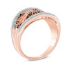 Thumbnail Image 2 of 1/4 CT. T.W. Enhanced Cognac and White Diamond Vintage-Style Scroll Ring in 10K Rose Gold