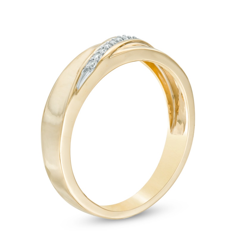 Main Image 2 of Men's Diamond Accent Wedding Band in 10K Gold