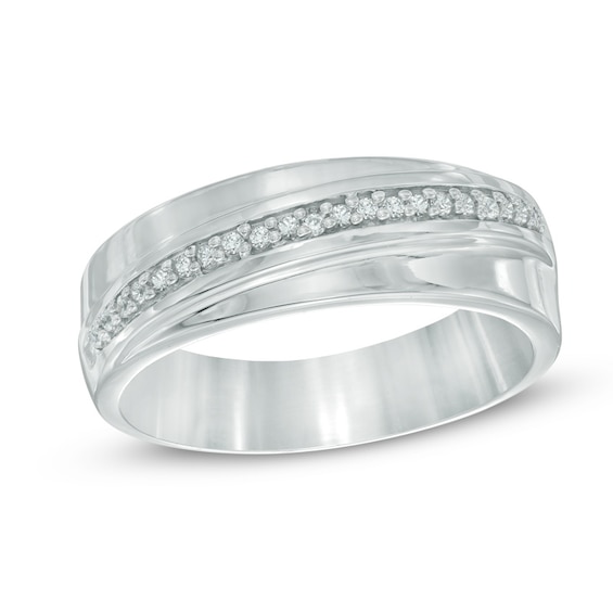 1/8 CT. T.w. Diamond Wedding Band in Sterling Silver