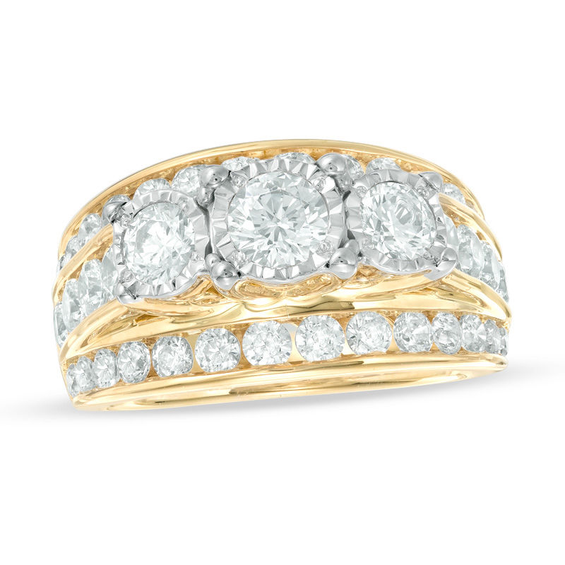 Main Image 1 of 3 CT. T.W. Diamond Past Present Future® Ring in 14K Gold