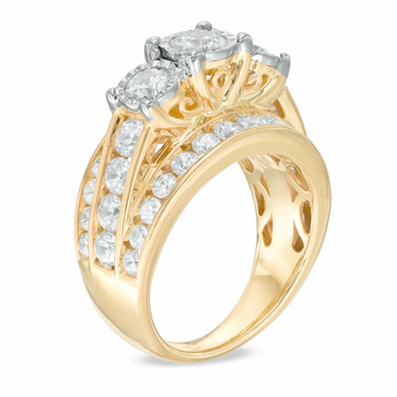 Main Image 2 of 3 CT. T.W. Diamond Past Present Future® Ring in 14K Gold