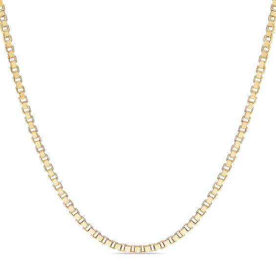 Men's 1.4mm Box Chain Necklace in 14K Gold - 24"