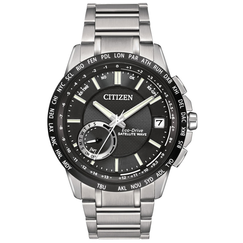 Main Image 1 of Men's Citizen Eco-Drive® Satellite Wave-World Time GPS Watch with Black Dial (Model: CC3005-85E)