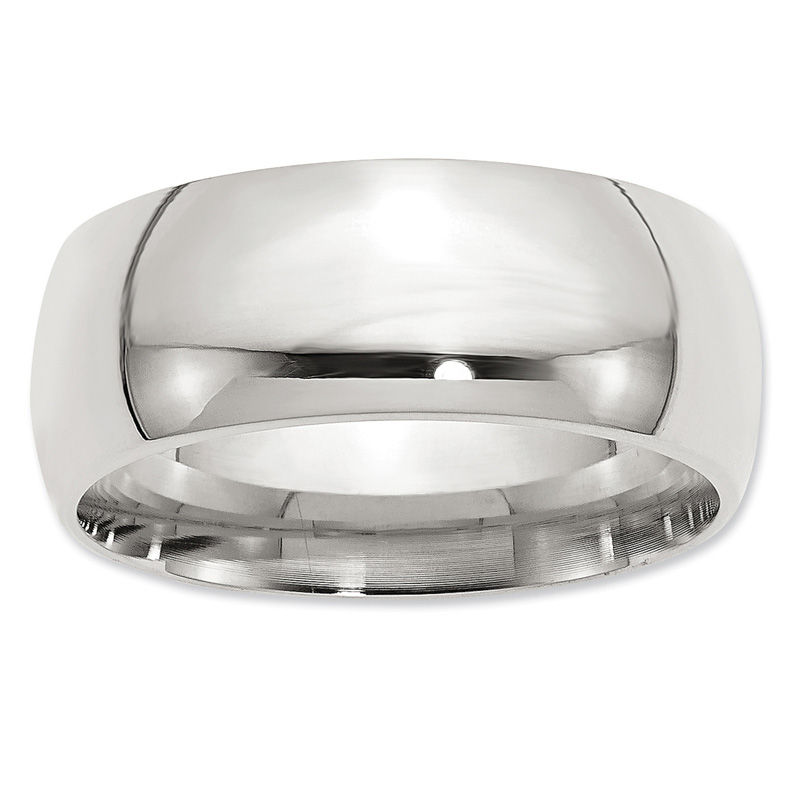 Silver comfort fit wedding band hotsell