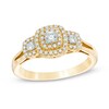 Thumbnail Image 0 of 1/2 CT. T.W. Diamond Past Present Future® Double Frame Engagement Ring in 10K Gold