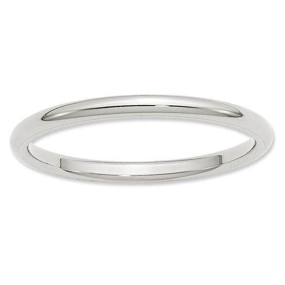 Ladies' 2.0mm Comfort-Fit Wedding Band in Sterling Silver | Zales