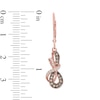 Thumbnail Image 2 of 1/3 CT. T.W. Champagne and White Diamond Twist Drop Earrings in 10K Rose Gold