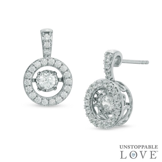 1 CT. T.w. Diamond Circular Stud Earrings in 14K White Gold