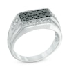 Thumbnail Image 1 of Men's 3/4 CT. T.W. Enhanced Black and White Diamond Ring in Sterling Silver