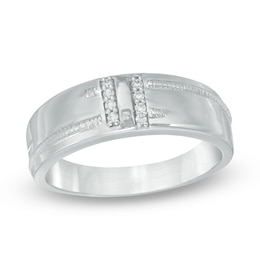 1/20 CT. T.W. Diamond Wedding Band in Sterling Silver