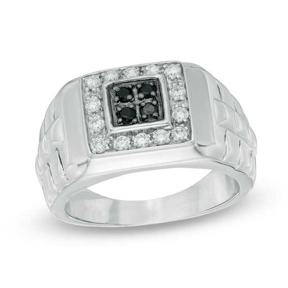 1/2 CT. T.w. Enhanced Black and White Diamond Ring in Sterling Silver