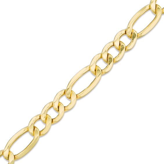 9.9mm Light Figaro Chain Bracelet in 10K Gold - 9.0"