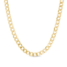 Men's 7.0mm Light Curb Chain Necklace in 14K Gold - 24&quot;