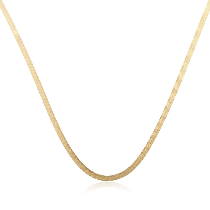 14K Solid Yellow Gold Flat Mariner Chain Necklace for Men and Women Ma –  Massete