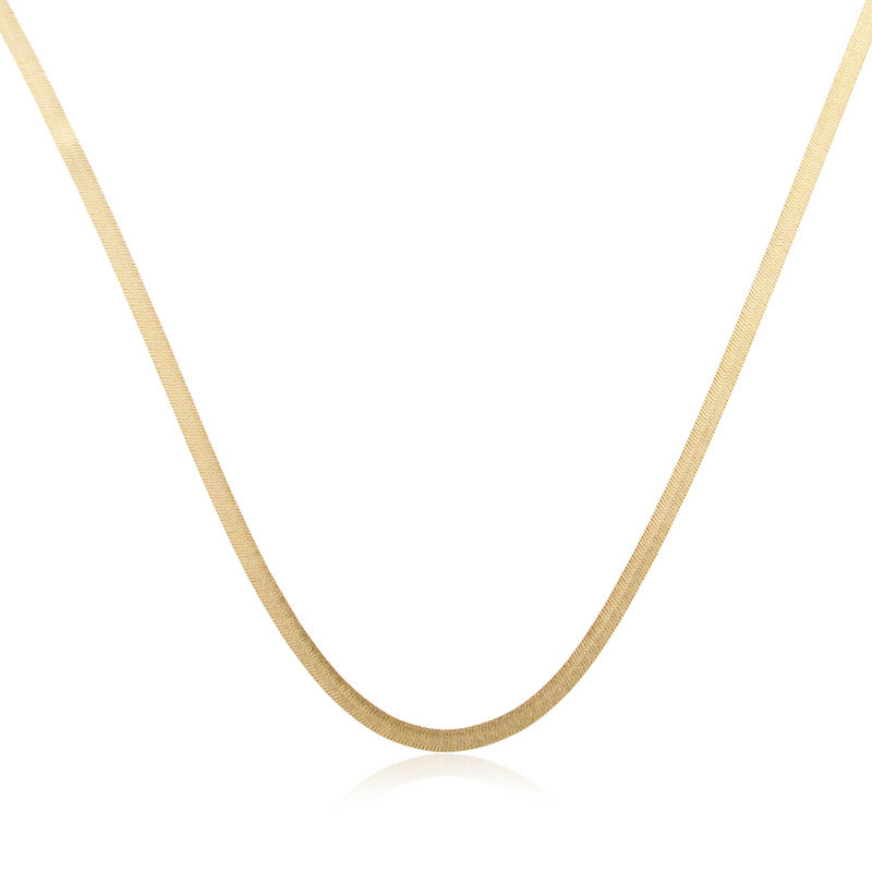 Twisted Double Flat Herringbone Necklace 18k Gold Plated Stainless Ste –  KesleyBoutique