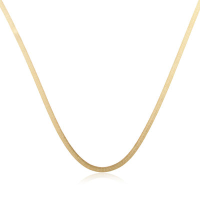 Men's Women 14K Black Gold Finish Flat  Herringbone Necklace Chain 20 Inch 12 mm
