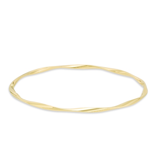 Polished Twist Bangle in 14K Gold - 8.0"
