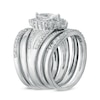 Thumbnail Image 2 of Marquise-Cut Lab-Created White Sapphire Frame Five Piece Stackable Ring Set in Sterling Silver