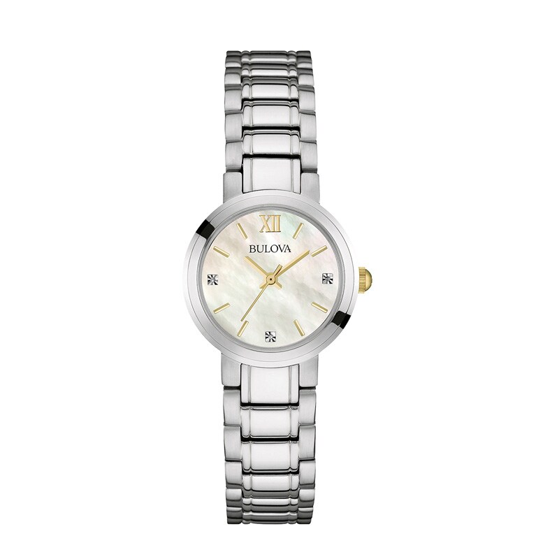 Main Image 1 of Ladies' Bulova Diamond Accent Two-Tone Watch with Mother-of-Pearl Dial (Model: 98P153)