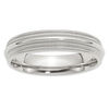 Thumbnail Image 0 of Men's 5.0mm Comfort Fit Double Row Milgrain Wedding Band in Sterling Silver