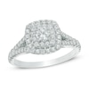 Thumbnail Image 0 of 1 CT. T.W. Diamond Double Square Frame Engagement Ring in 10K White Gold