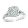 Thumbnail Image 0 of 1 CT. T.W. Diamond Double Square Frame Engagement Ring in 10K White Gold