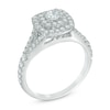 Thumbnail Image 1 of 1 CT. T.W. Diamond Double Square Frame Engagement Ring in 10K White Gold