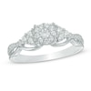 Thumbnail Image 0 of 1/2 CT. T.W. Multi-Diamond Tri-Sides Engagement Ring in 10K White Gold