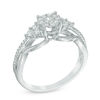 Thumbnail Image 2 of 1/2 CT. T.W. Multi-Diamond Tri-Sides Engagement Ring in 10K White Gold