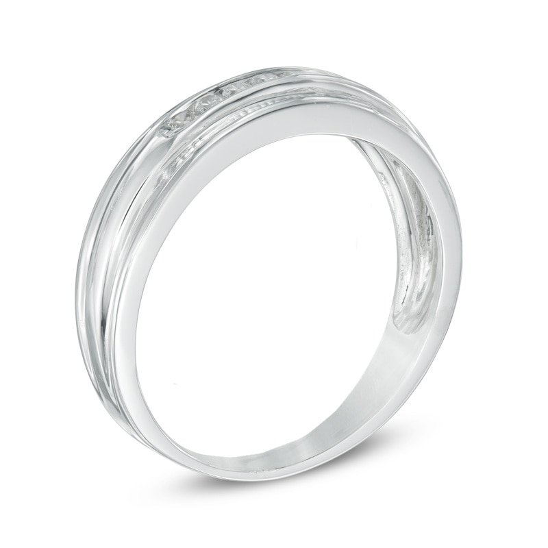 Main Image 2 of 1/4 CT. T.W. Diamond Wedding Band in 10K White Gold