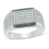 Thumbnail Image 0 of Men's 1/3 CT. T.W. Enhanced Black and White Diamond Ring in 10K White Gold