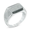 Thumbnail Image 1 of Men's 1/3 CT. T.W. Enhanced Black and White Diamond Ring in 10K White Gold