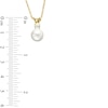 Thumbnail Image 1 of 7.5-8.0mm Freshwater Cultured Pearl and White Topaz Pendant in 10K Gold