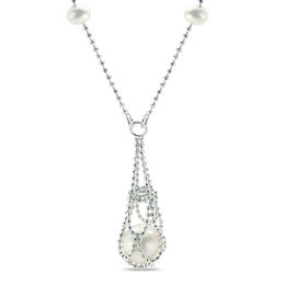 Hello Kitty Cultured Freshwater Pearl Heart Birthstone Pendant in