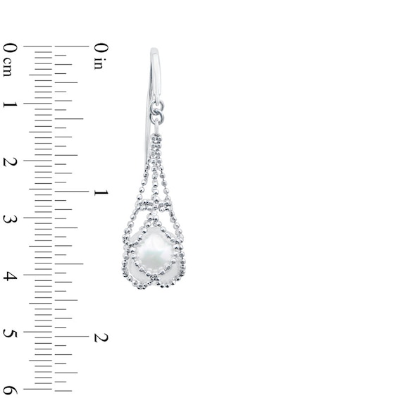 8.0-8.5mm Freshwater Cultured Pearl Imperial Lace Drop Earrings in Sterling Silver