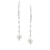 Thumbnail Image 0 of 7.5 - 8.0mm Cultured Freshwater Pearl Flat Link Drop Earrings in Sterling Silver