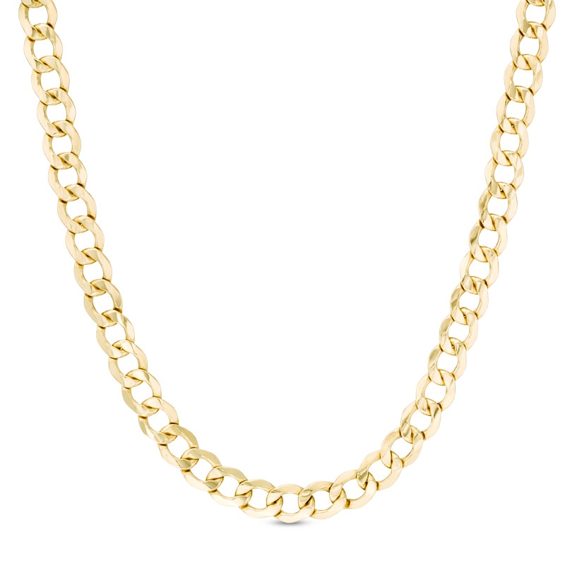 Men's 7.0mm Curb Chain Necklace in Hollow 14K Gold - 20"
