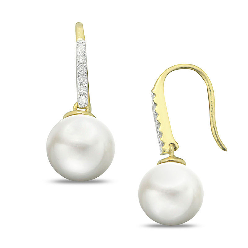Zales pearl online drop earrings