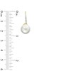Thumbnail Image 2 of 8.0-9.0mm Freshwater Cultured Pearl and Diamond Accent Drop Earrings in 14K Gold