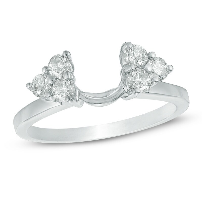 Main Image 1 of 1/2 CT. T.W. Diamond Tri-Sides Solitaire Enhancer Wrap in 14K White Gold