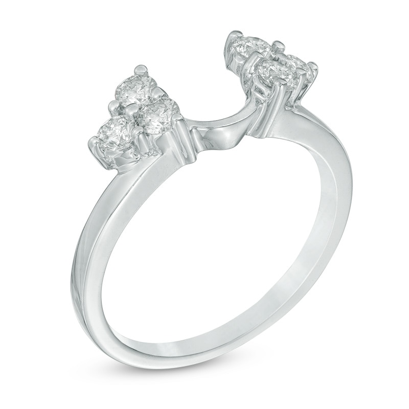 Main Image 2 of 1/2 CT. T.W. Diamond Tri-Sides Solitaire Enhancer Wrap in 14K White Gold
