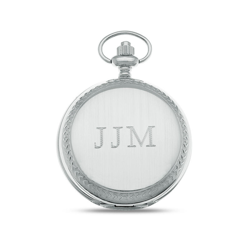 Men s Engravable Pocket Watch with White Dial 1 Line Model BPW 837 R Zales
