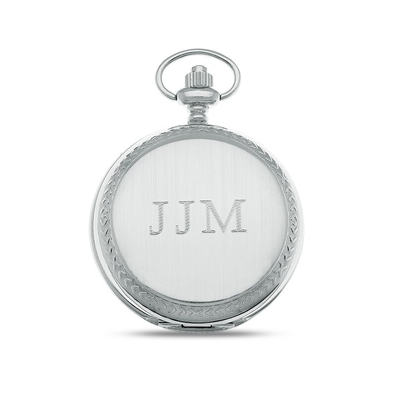 Men's Engravable Pocket Watch with White Dial (1 Line) (Model BPW837
