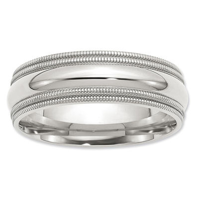 Best Quality Free Gift Box Sterling Silver 6mm Milgrain Band