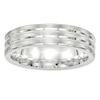 Thumbnail Image 1 of Men's 6.0mm Double Groove Brushed Wedding Band in Sterling Silver