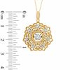 Thumbnail Image 1 of 1/3 CT. T.W. Diamond Flower with Vintage-Style Scroll Pendant in 10K Gold